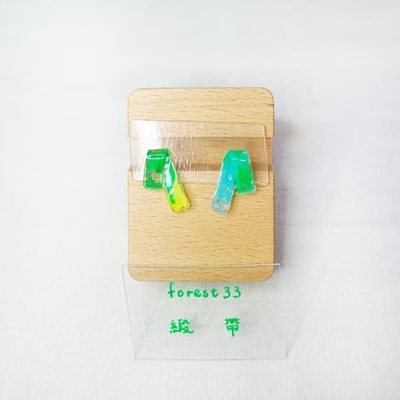 緞帶 手繪貼耳耳環 耳夾/耳針