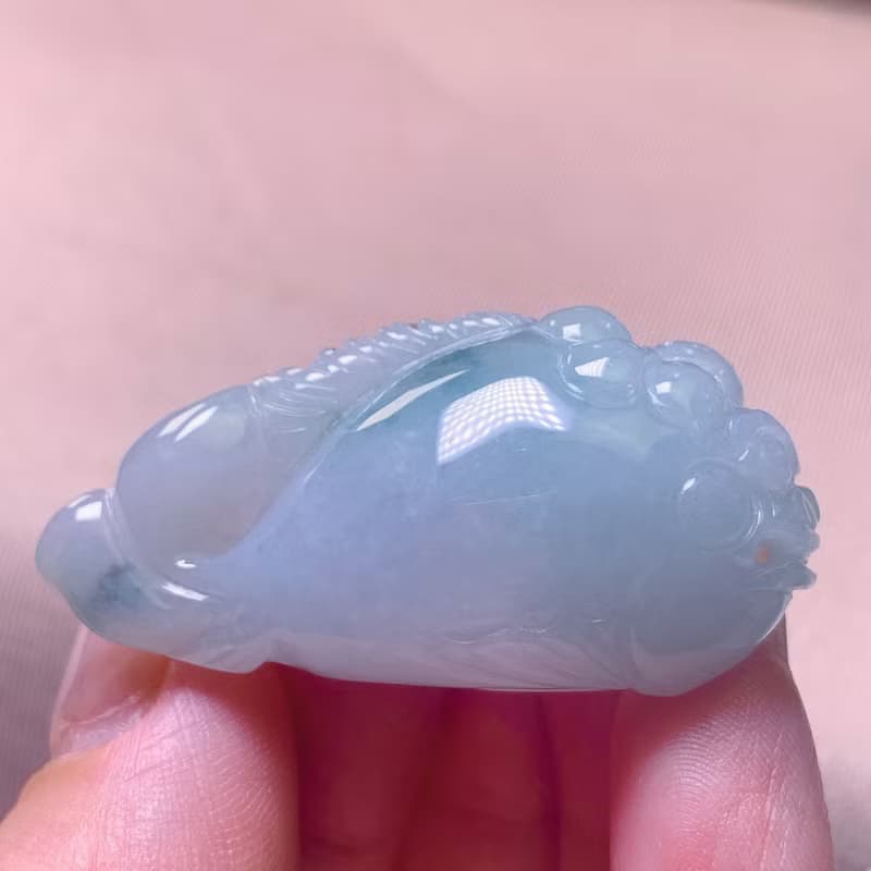 飄藍花翡翠金魚 | 天然緬甸玉A貨翡翠 | 送禮