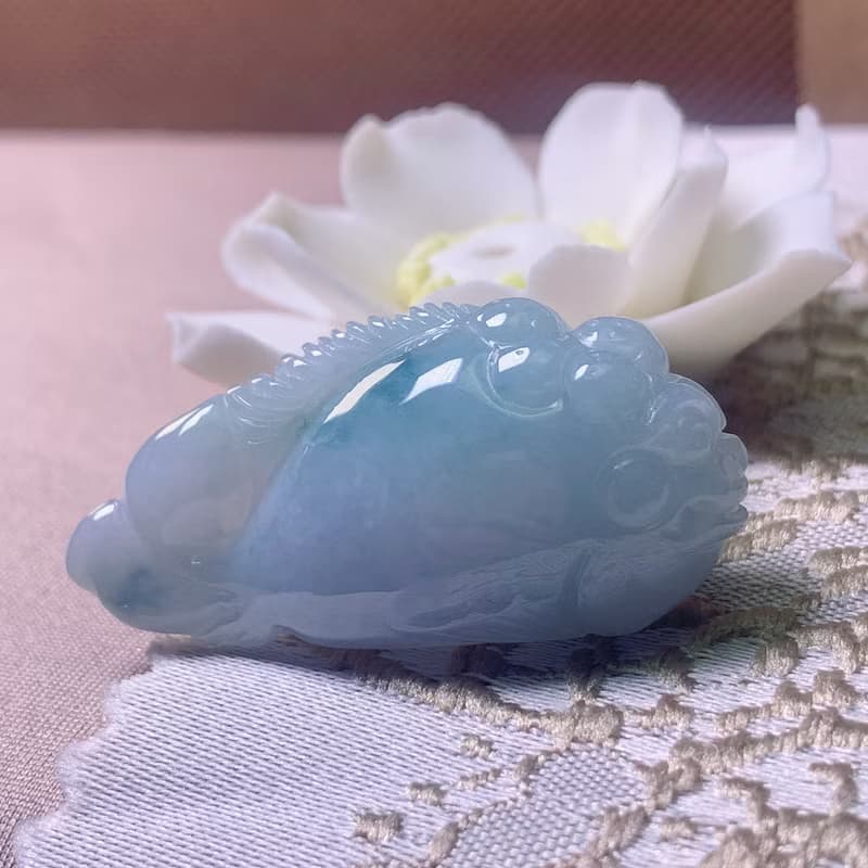 飄藍花翡翠金魚 | 天然緬甸玉A貨翡翠 | 送禮