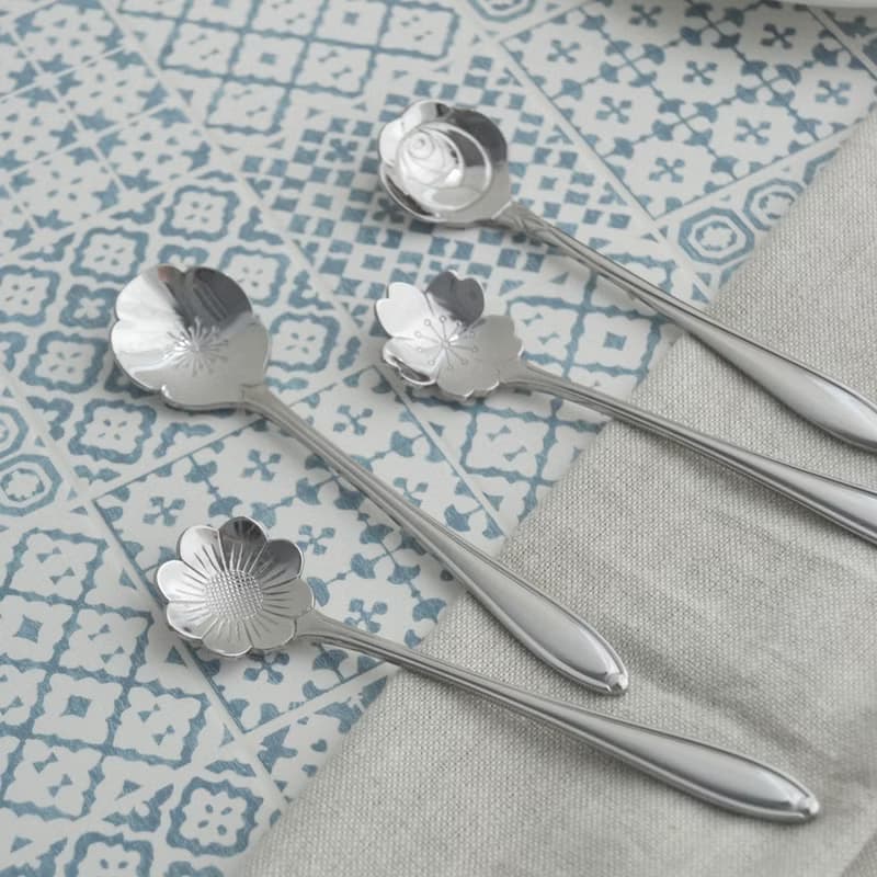 日本【SALUS 佐藤金屬】花朵系列湯匙