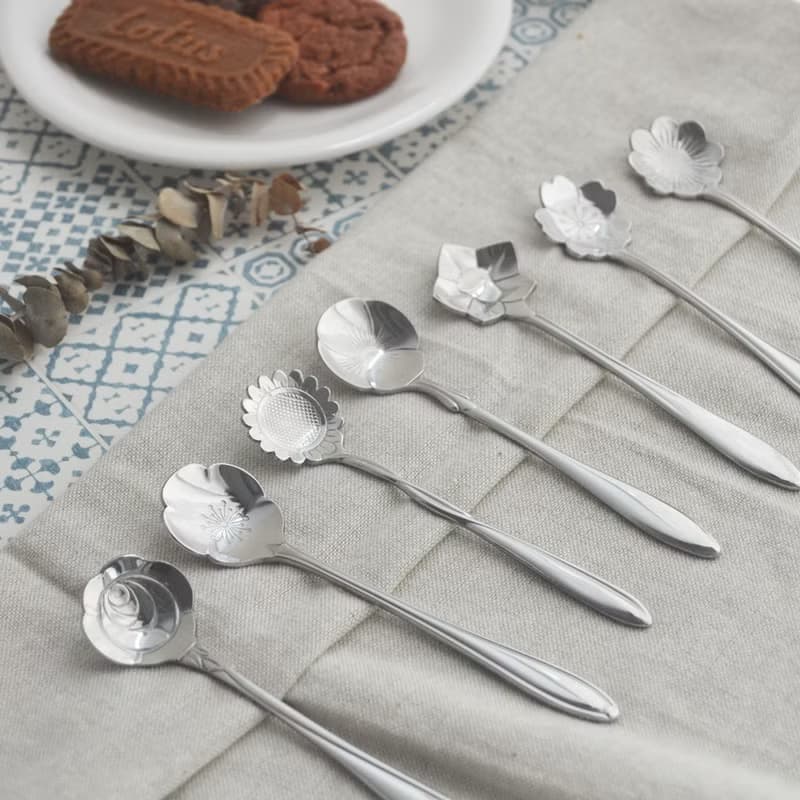 日本【SALUS 佐藤金屬】花朵系列湯匙