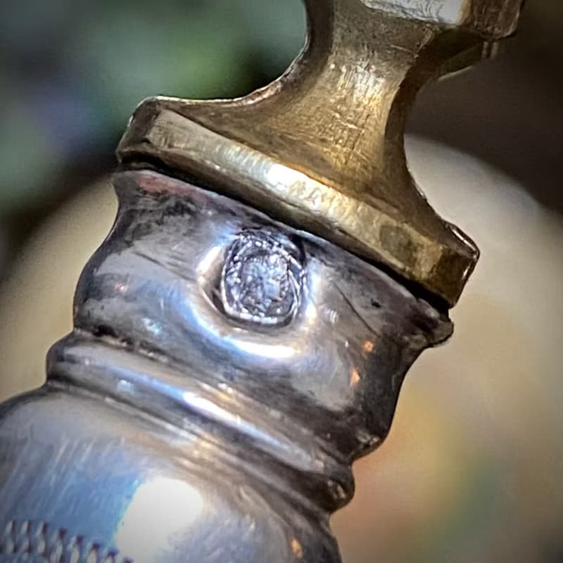 法國Napoléon III時期 訂製款扭索飾紋純銀柄蛋糕鏟