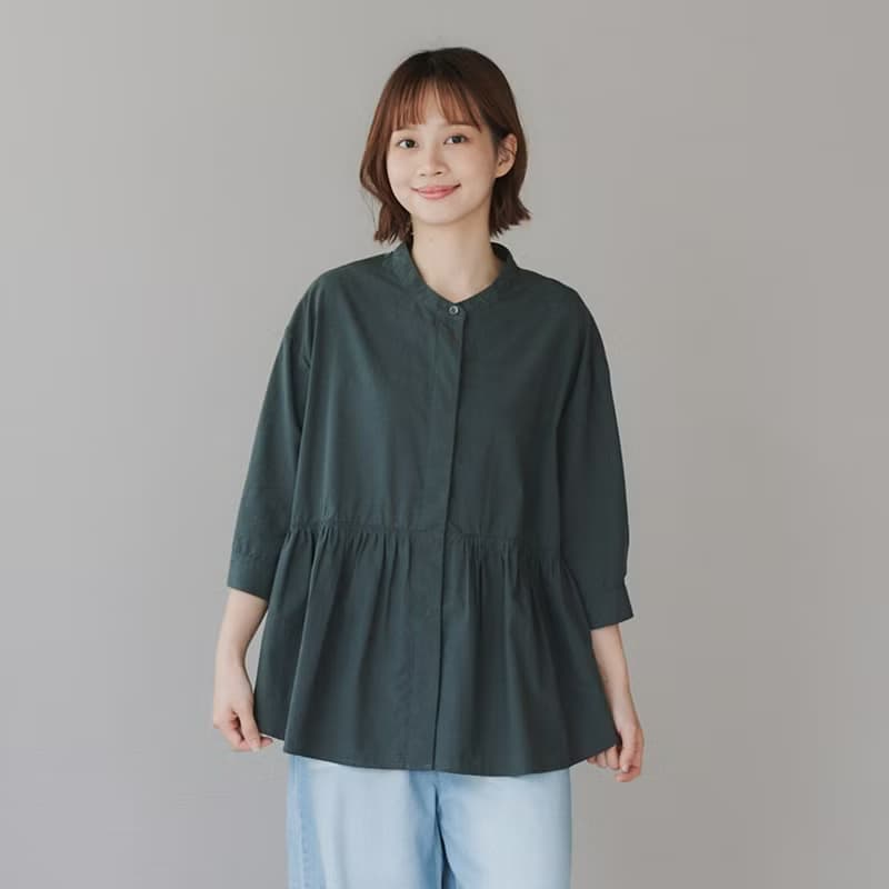 【Simply Yours】小裙擺天絲襯衫 深灰F
