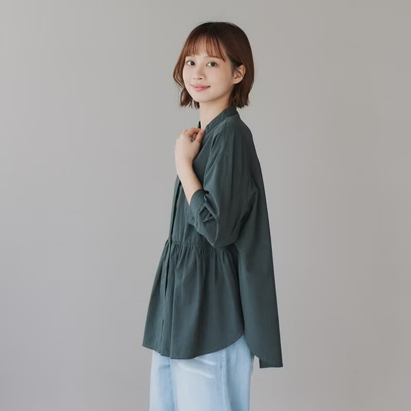 【Simply Yours】小裙擺天絲襯衫 深灰F