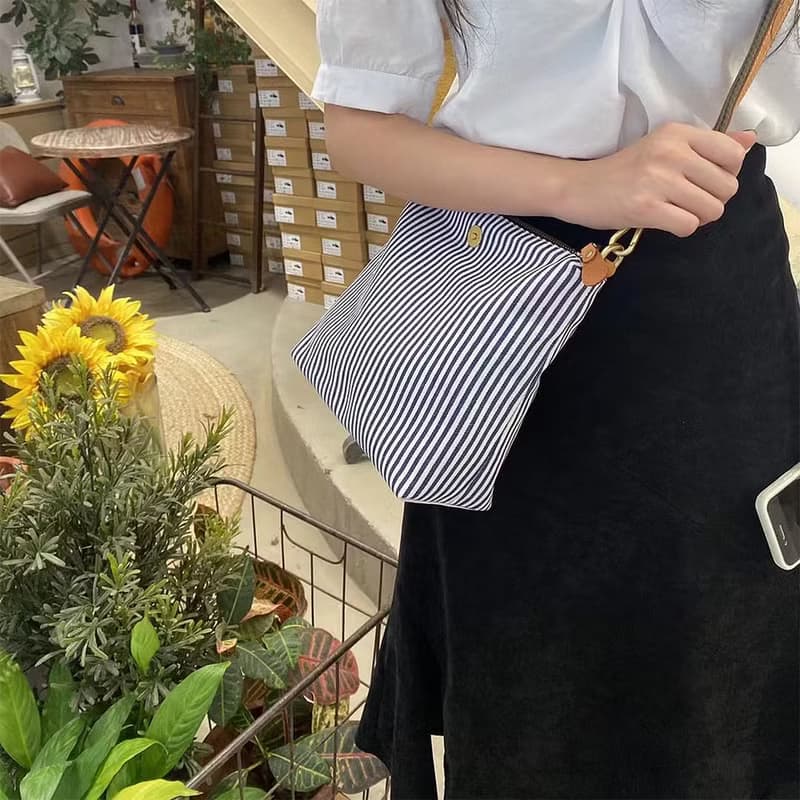 【歲末 7 折】休閒真皮+帆布大容量肩背包 手提托特包 兩用子母包