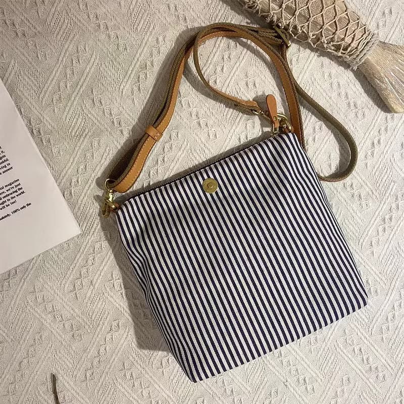 【歲末 7 折】休閒真皮+帆布大容量肩背包 手提托特包 兩用子母包