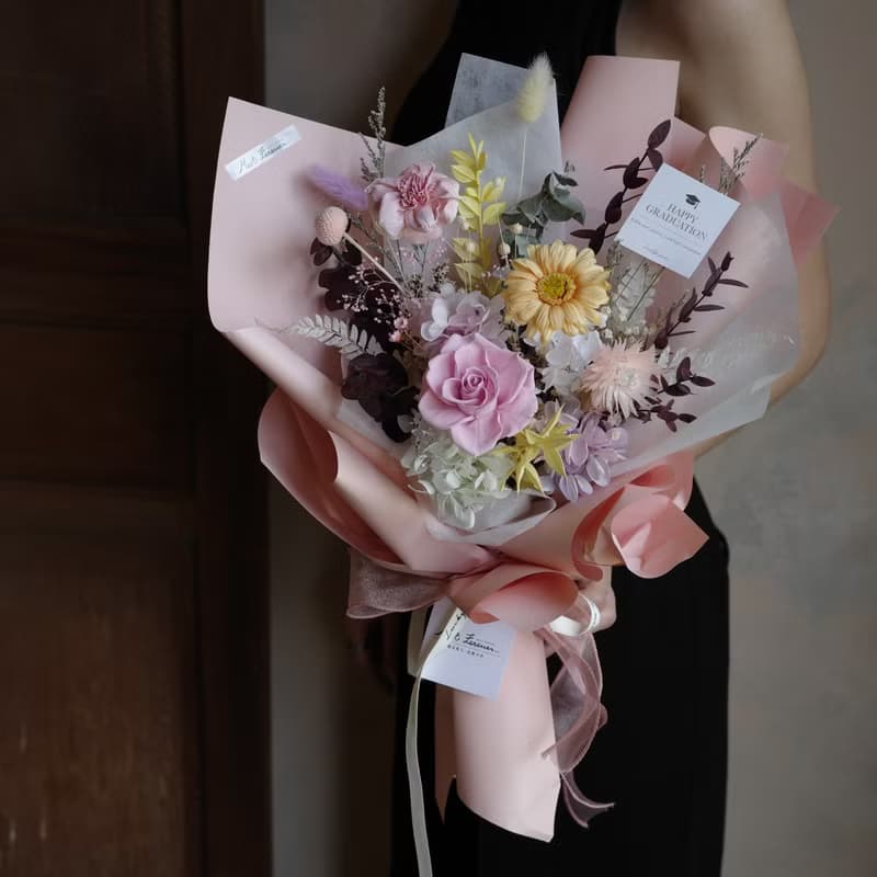 【遇見恆久】飛越藍海永生花花束 含盒 共2款