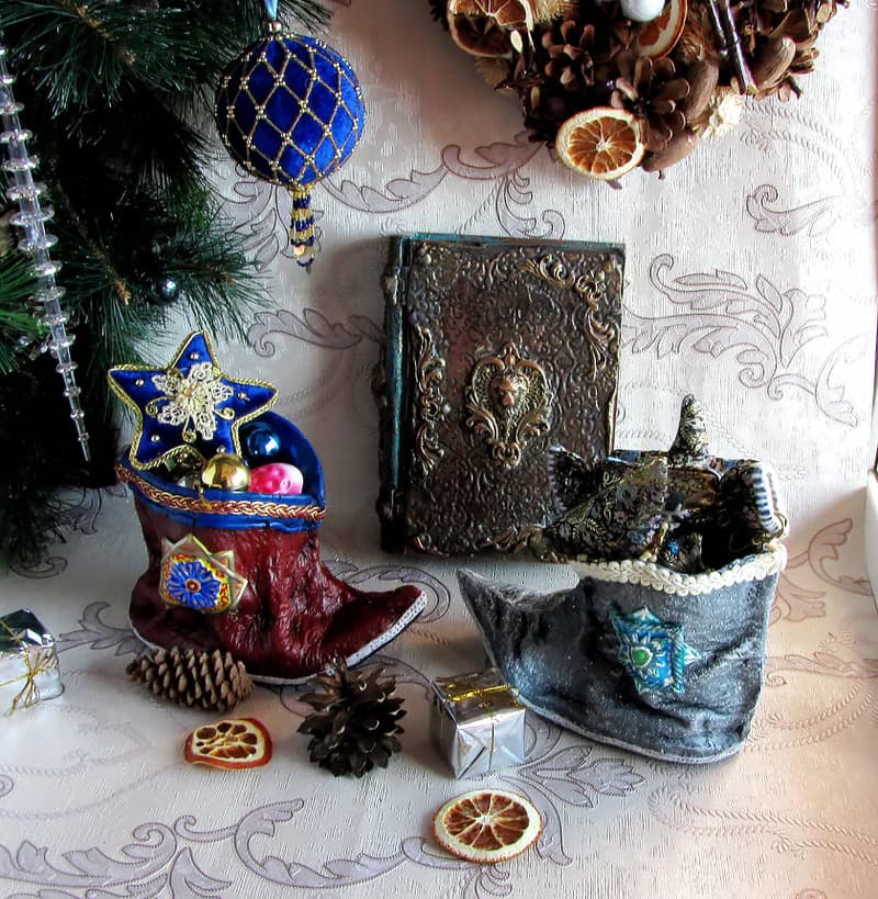 Christmas stocking,Advent set,Elf boots,Red boots,Santa Boots,European Christmas