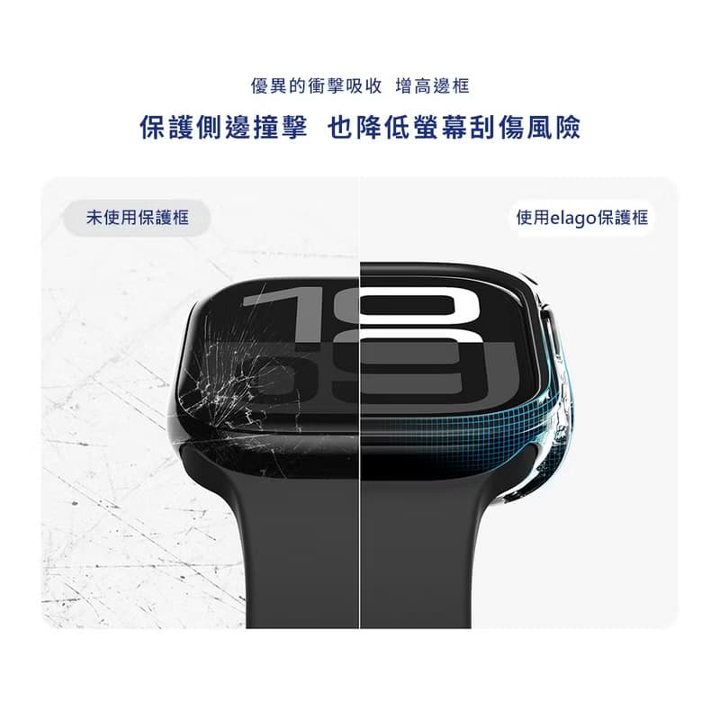 Apple Watch S10 46/42mm Duo防撞彈力錶殼-5色搭配內框