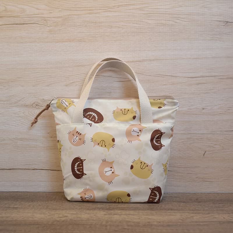 拉鏈小提袋/餐具袋_微笑貓咪