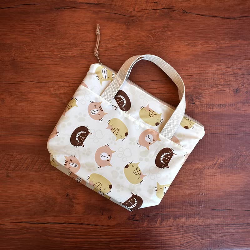 拉鏈小提袋/餐具袋_微笑貓咪