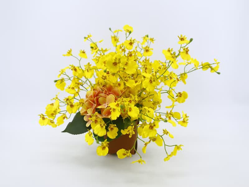 文心蘭皮革盆香氛花藝 / 擬真花 / 花禮 / 永不凋零 / 人造花