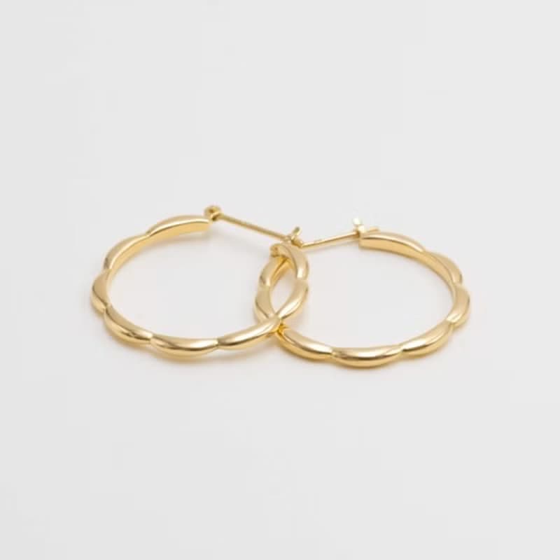 Ripple Earrings M Gold