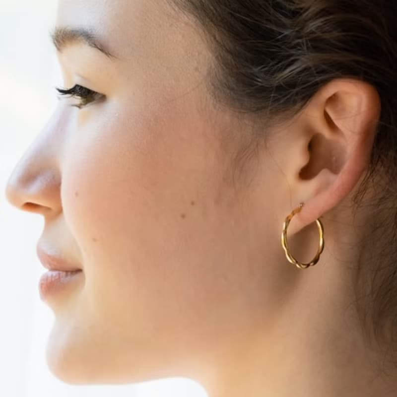 Ripple Earrings M Gold