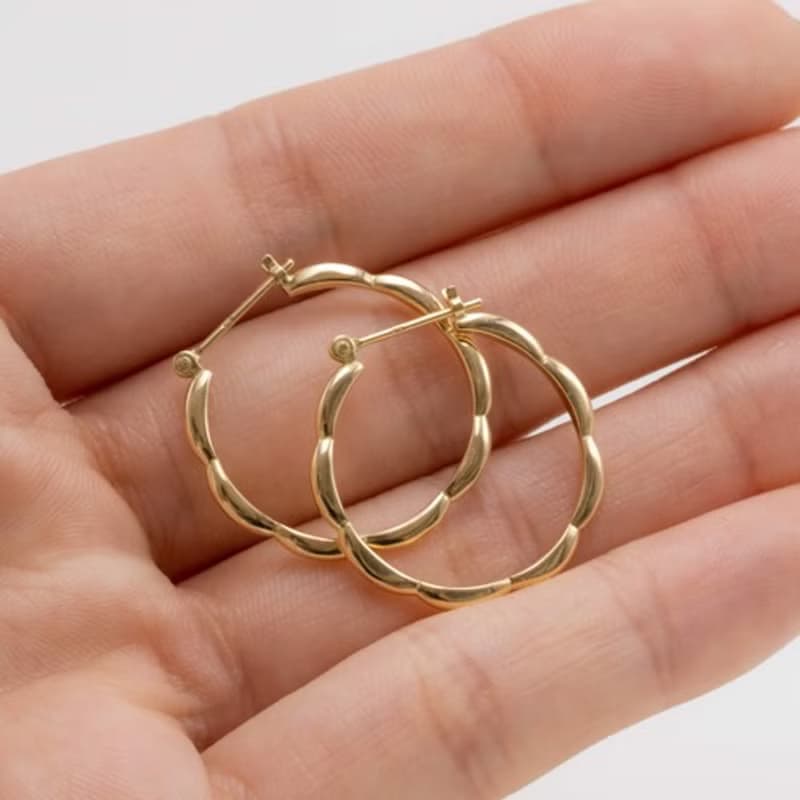 Ripple Earrings M Gold