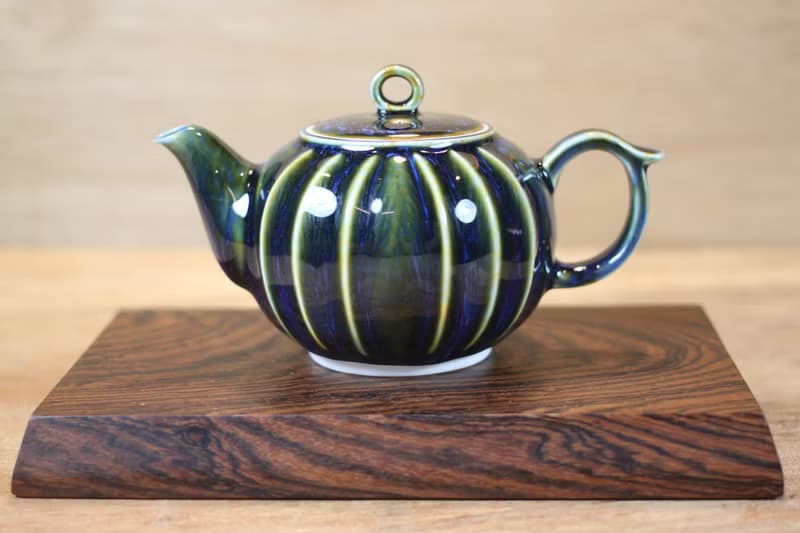 【母親節禮物】耀洋 天目釉 曲紋茶壺 鶯歌陶藝名家葉敏祥作品