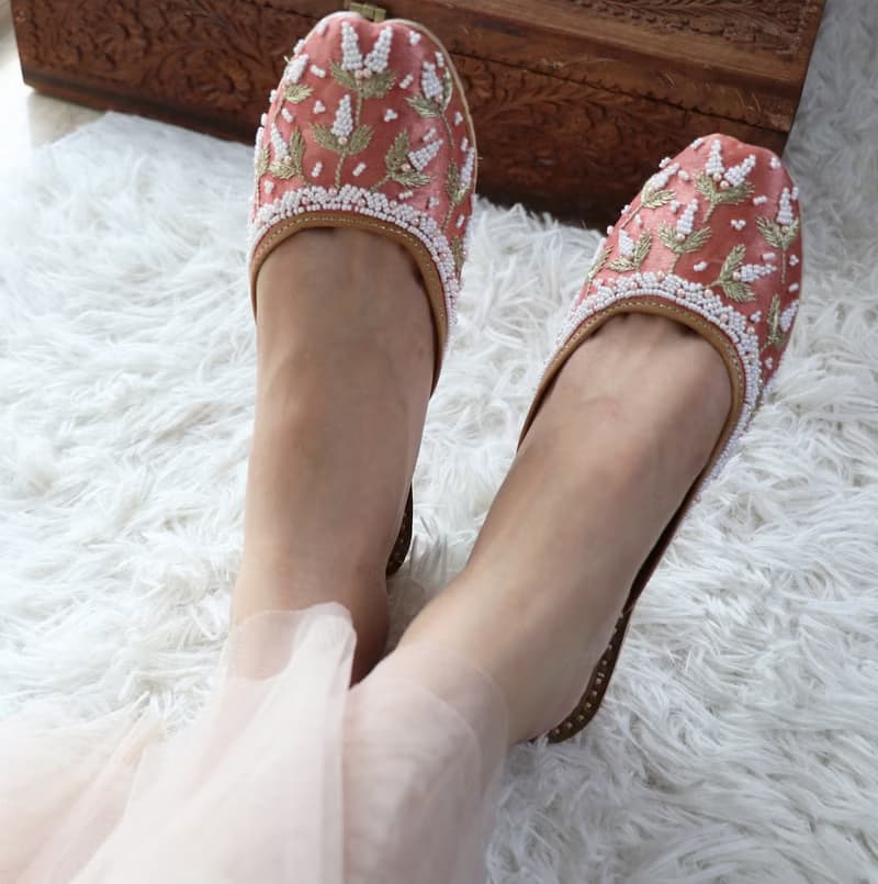 【草莓】印度風情/細膩釘珠刺繡/手工包頭拖