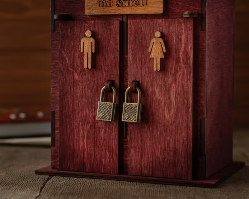 Custom text toilet piggy bank Two section money bank with two locks Funny decor