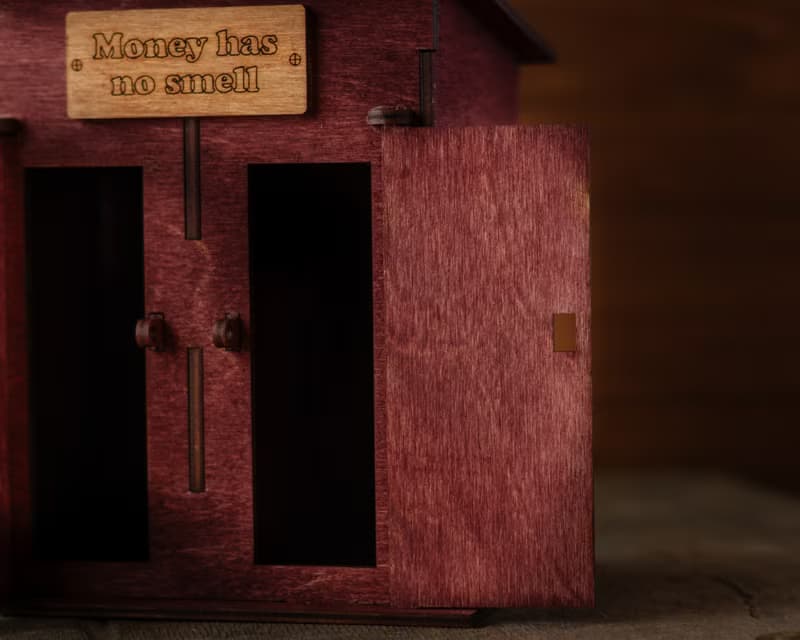 Custom text toilet piggy bank Two section money bank with two locks Funny decor