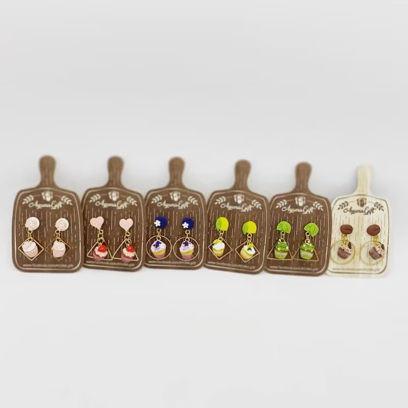 袖珍咖啡巧克力杯子蛋糕耳環 Coffee Chocolate CupCake Earring