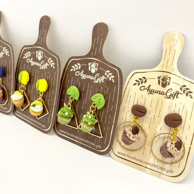 袖珍咖啡巧克力杯子蛋糕耳環 Coffee Chocolate CupCake Earring