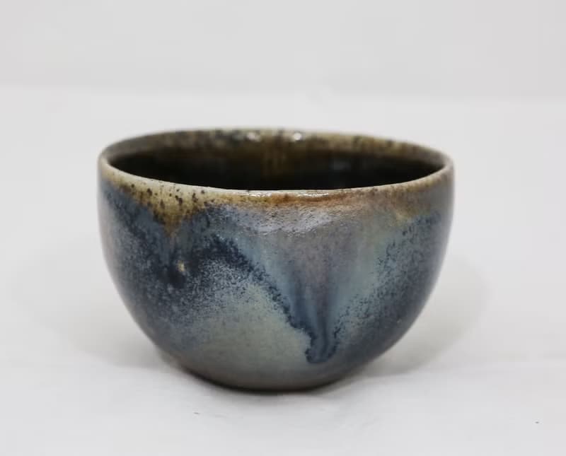 柴燒墨紋金銀彩杯