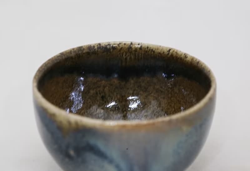 柴燒墨紋金銀彩杯
