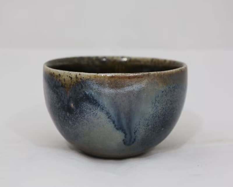 柴燒墨紋金銀彩杯