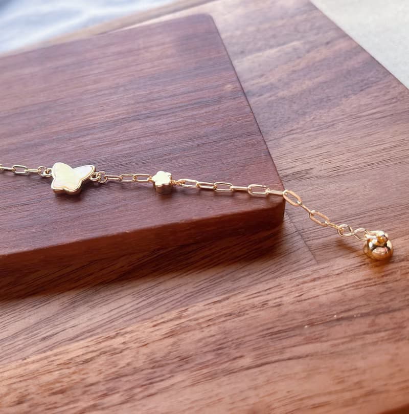 天然黃母貝蝴蝶手鍊