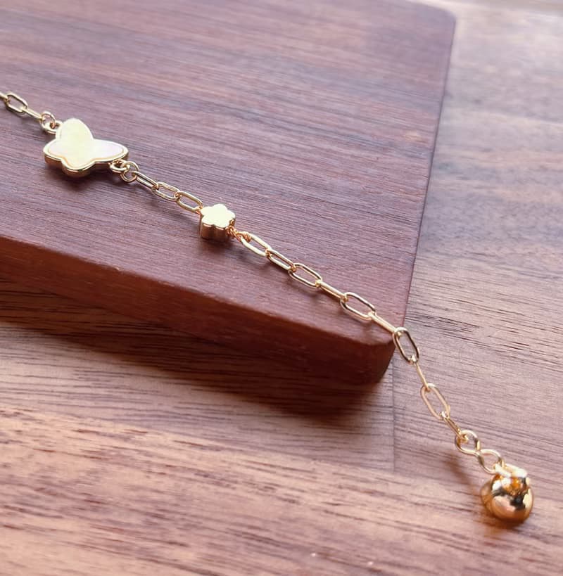 天然黃母貝蝴蝶手鍊