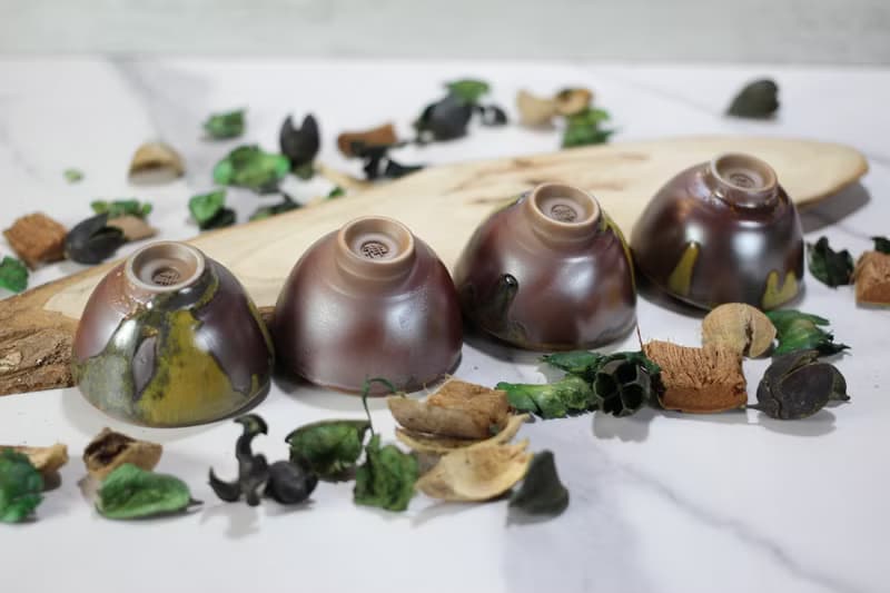 【送禮好物】50ml 柴燒 鐵釉 茶杯四入組 鶯歌名家葉敏祥作