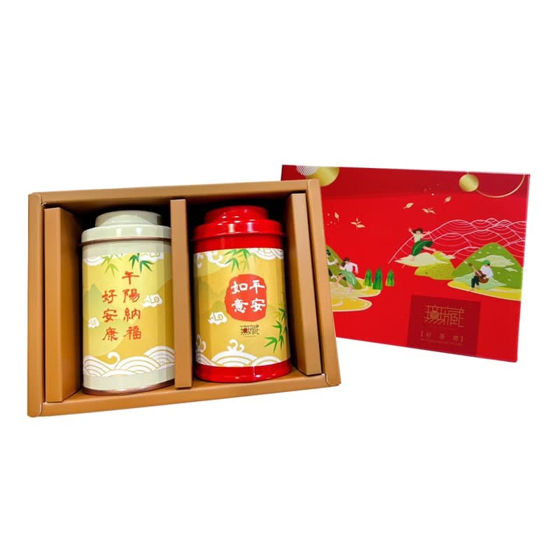 P1【無藏】端午公益禮盒 開花茶綜合3顆高罐二入禮盒組(紅盒)
