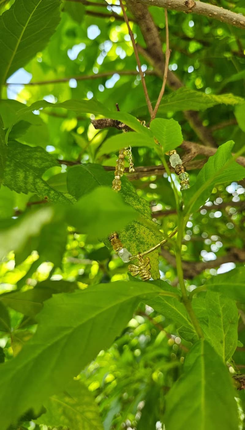 (天然石水晶手鍊)(黃水晶x藍月光石x白水晶)黃銅手鍊