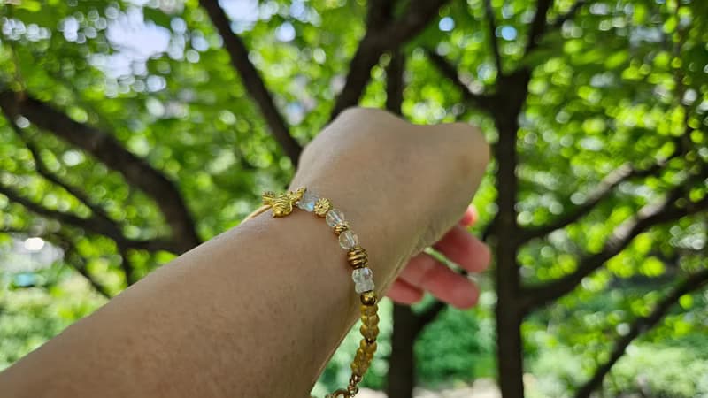 (天然石水晶手鍊)(黃水晶x藍月光石x白水晶)黃銅手鍊