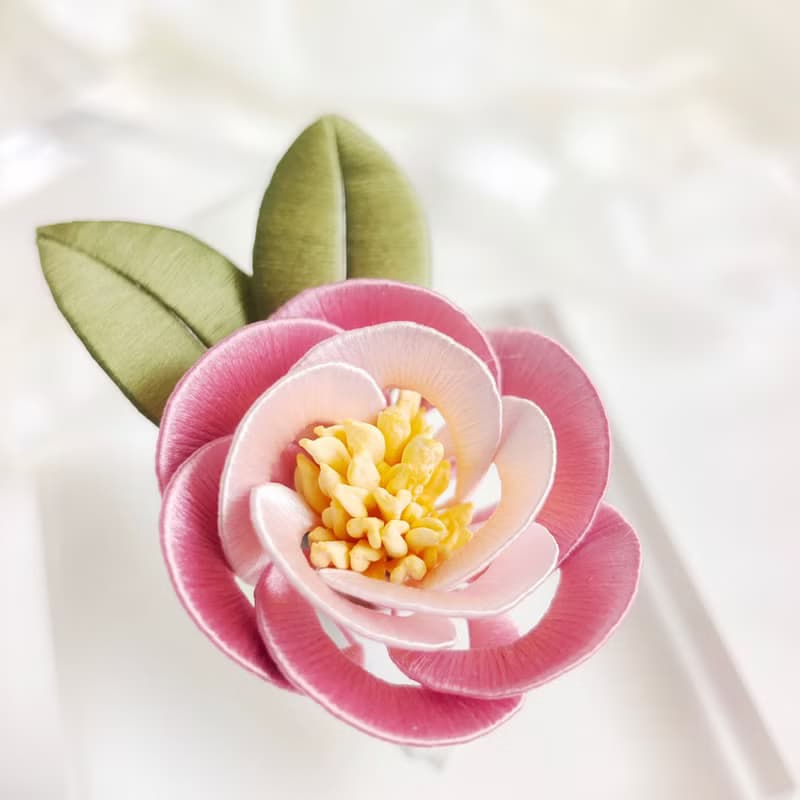 小玫瑰髮夾 小清新髮夾   胸針 纏花 春仔花