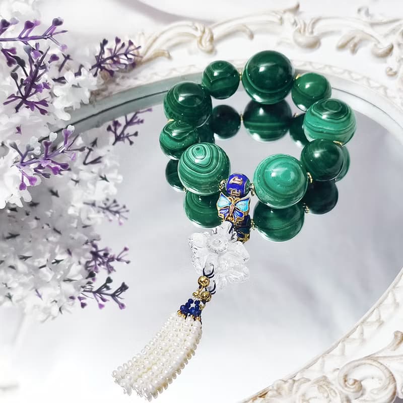 頂級天眼孔雀石 白水晶十字金剛杵 智慧成功 收藏 手鍊 單品 禮物