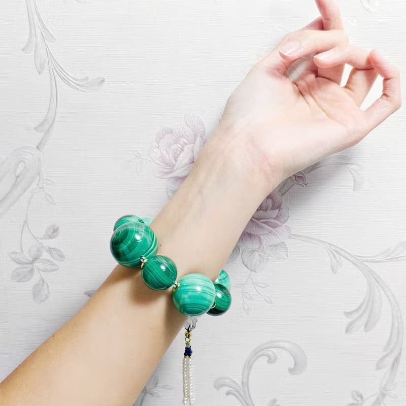 頂級天眼孔雀石 白水晶十字金剛杵 智慧成功 收藏 手鍊 單品 禮物