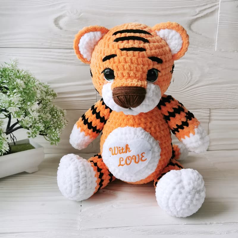 Tiger crochet toy, Stuffed toy, Gift to kids, birthday gift, amigurumi toy