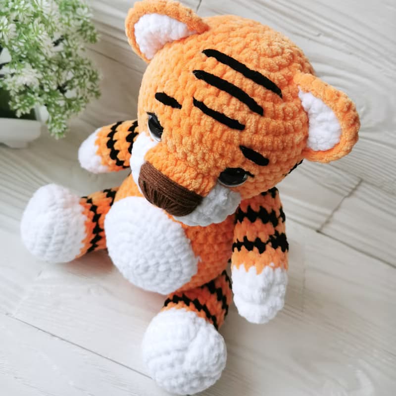 Tiger crochet toy, Stuffed toy, Gift to kids, birthday gift, amigurumi toy