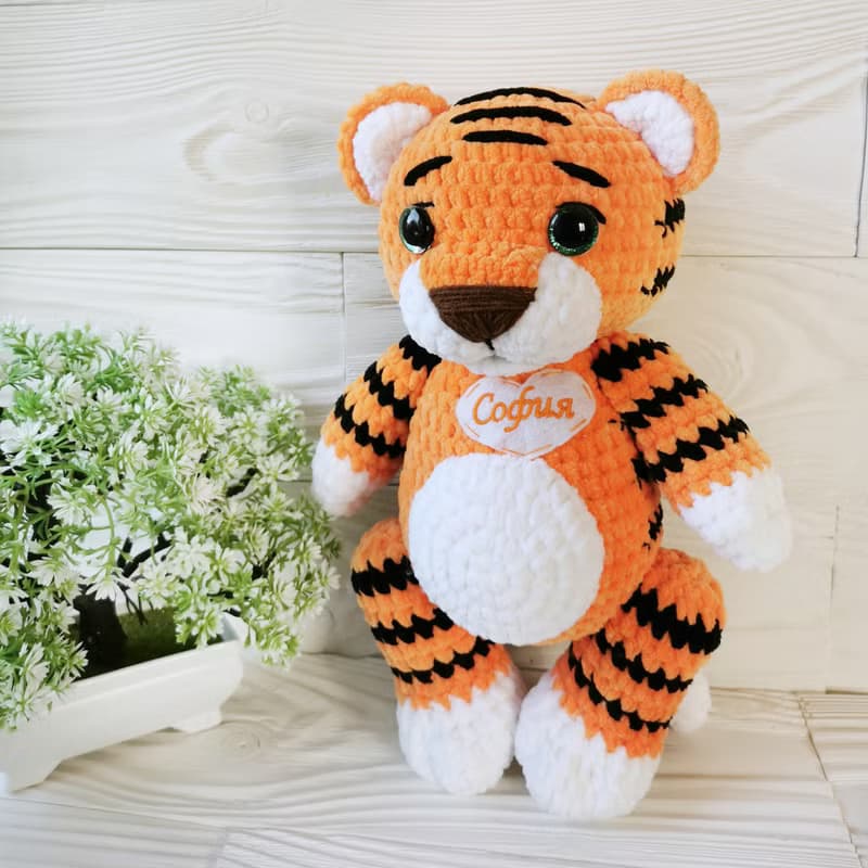 Tiger crochet toy, Stuffed toy, Gift to kids, birthday gift, amigurumi toy