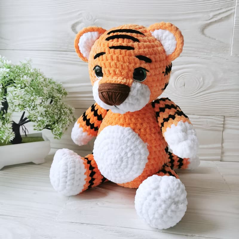 Tiger crochet toy, Stuffed toy, Gift to kids, birthday gift, amigurumi toy