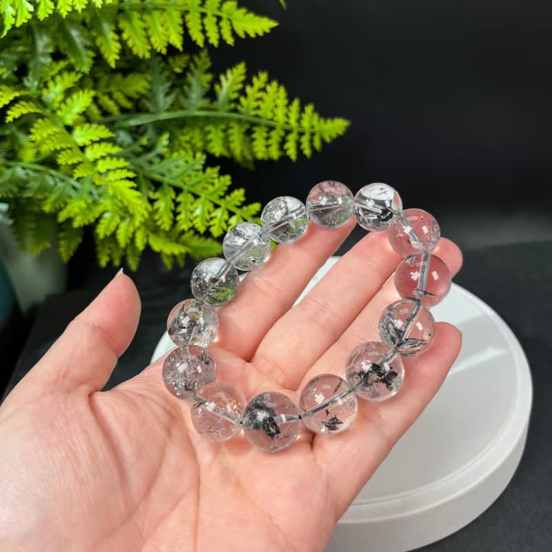 美國閃靈鉆手串 赫爾基蒙水晶 15.5mm 冰透彩虹閃片 能量石助睡眠