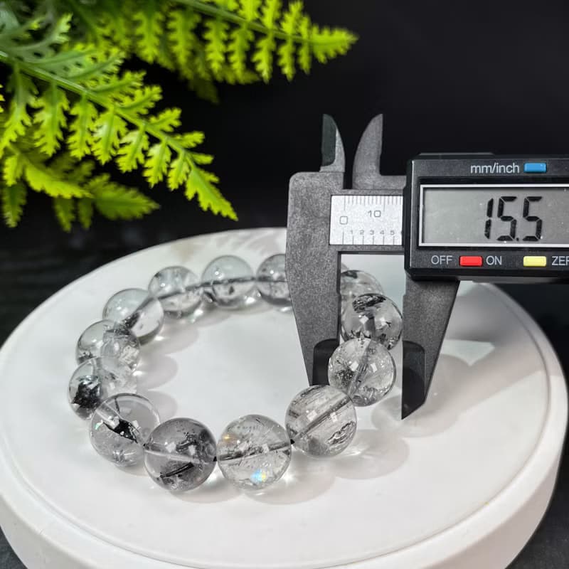 美國閃靈鉆手串 赫爾基蒙水晶 15.5mm 冰透彩虹閃片 能量石助睡眠