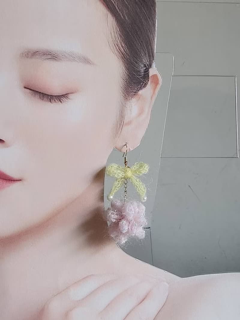 紗線耳環　小惑星
