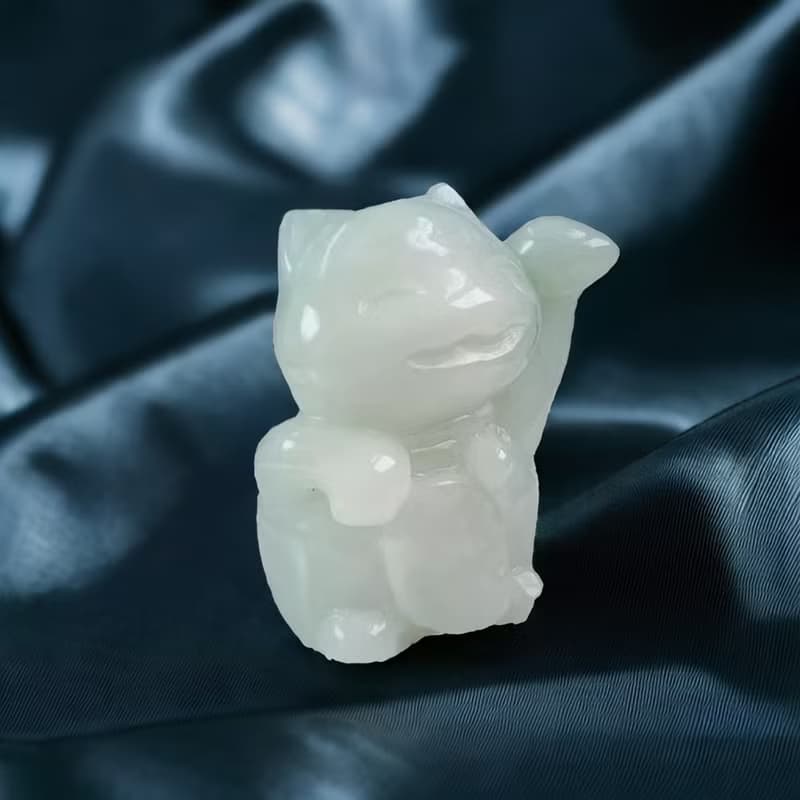 飄綠翡翠招財貓擺飾擺件 | 天然緬甸玉A貨翡翠 | 送禮
