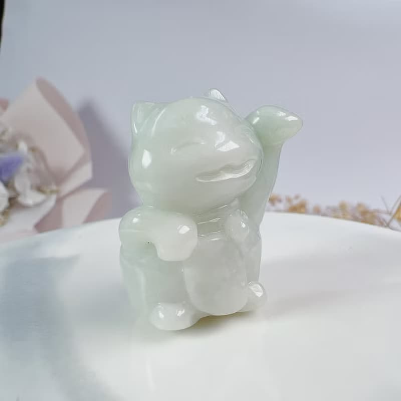 飄綠翡翠招財貓 | 天然A貨翡翠 | 送禮