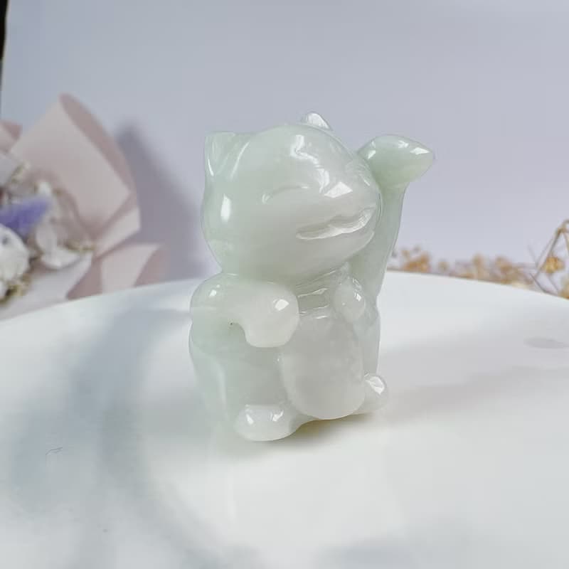 飄綠翡翠招財貓 | 天然A貨翡翠 | 送禮