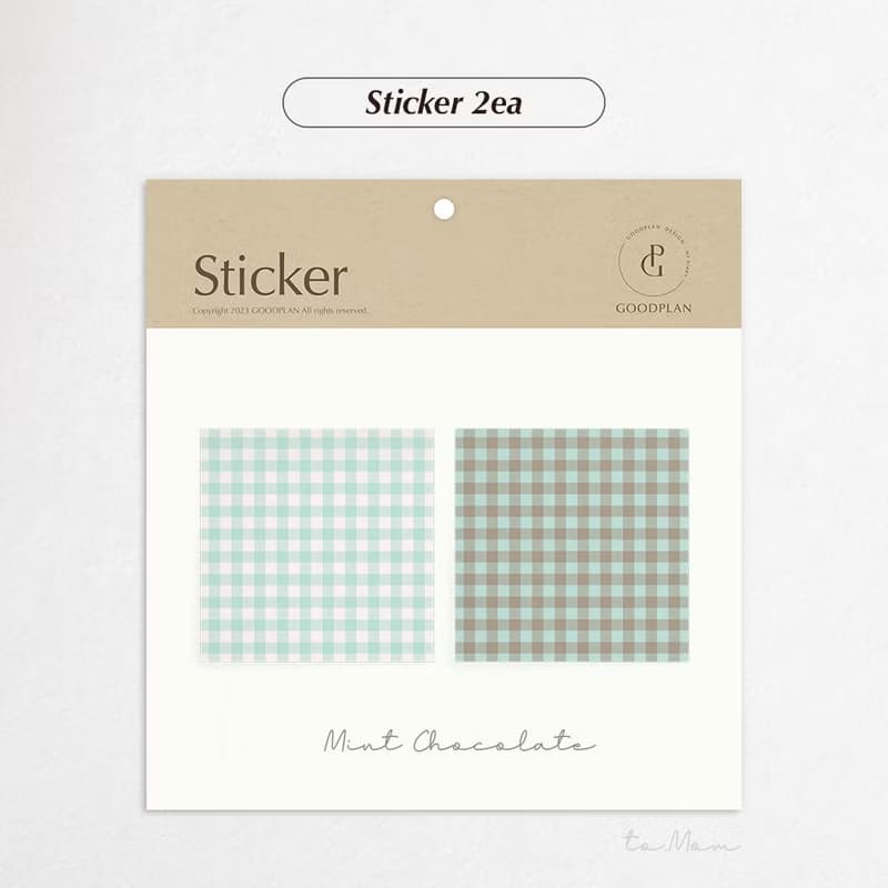 【數位】Gingham check memo D mint chocolate