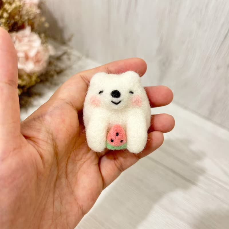 口袋小動物  白熊 小企鵝  羊毛氈別針 胸針 療癒 送禮