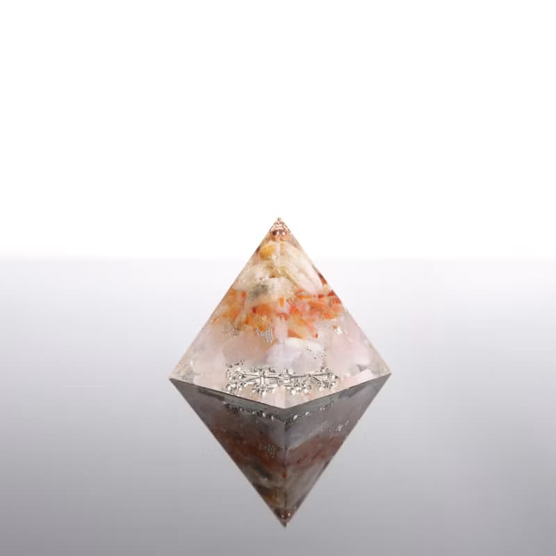 【母親節禮物】粉紅雪花奧剛小金字塔Orgonite水晶療癒